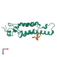 PDB entry 7q2s coloured by chain, top view.