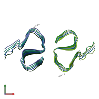 PDB entry 7q4m coloured by chain, front view.