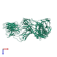 PDB entry 7q5z coloured by chain, top view.