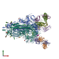 PDB entry 7q9f coloured by chain, front view.