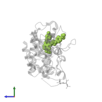 methyl 4-[4-[[6-(cyanomethyl)-2-[(1-methylpyrazol-4-yl)amino]-5-oxidanylidene-pyrido[4,3-d]pyrimidin-4-yl]amino]cyclohexyl]piperazine-1-carboxylate in PDB entry 7qg1, assembly 1, side view.