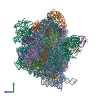 PDB entry 7qh4 coloured by chain, side view.