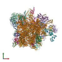 PDB entry 7qh7 coloured by chain, front view.