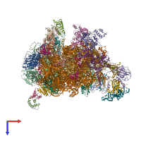PDB entry 7qh7 coloured by chain, top view.