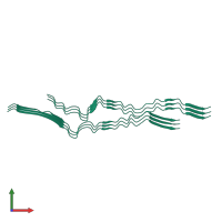 Homo hexameric assembly 1 of PDB entry 7qkh coloured by chemically distinct molecules, front view.