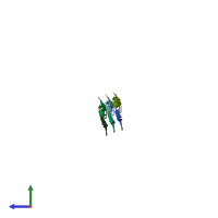 PDB entry 7qkh coloured by chain, side view.