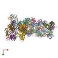 PDB entry 7qya coloured by chain, top view.