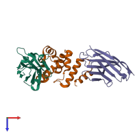 PDB entry 7r1z coloured by chain, top view.