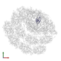 Photosystem I iron-sulfur center in PDB entry 7r3k, assembly 1, front view.