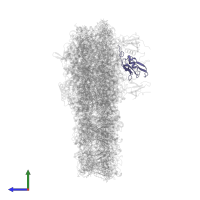 Photosystem I iron-sulfur center in PDB entry 7r3k, assembly 1, side view.