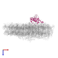 Photosystem I reaction center subunit II, chloroplastic in PDB entry 7r3k, assembly 1, top view.