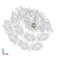 Photosystem I reaction center subunit IV, chloroplastic in PDB entry 7r3k, assembly 1, front view.