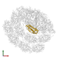 Photosystem I reaction center subunit III, chloroplastic in PDB entry 7r3k, assembly 1, front view.