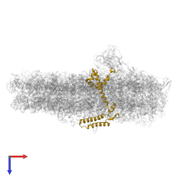 Photosystem I reaction center subunit III, chloroplastic in PDB entry 7r3k, assembly 1, top view.