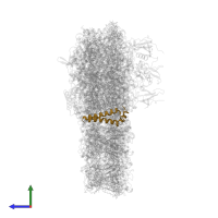 Photosystem I reaction center subunit V, chloroplastic in PDB entry 7r3k, assembly 1, side view.