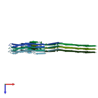 PDB entry 7r5h coloured by chain, top view.