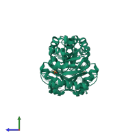 Homo dimeric assembly 1 of PDB entry 7r7m coloured by chemically distinct molecules, side view.