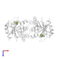 PHOSPHATE ION in PDB entry 7r7m, assembly 1, top view.
