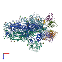PDB entry 7r8o coloured by chain, top view.