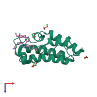 PDB entry 7r9c coloured by chain, top view.