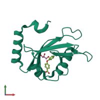 PDB entry 7r9w coloured by chain, front view.