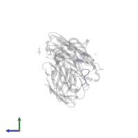 Spike protein S2' in PDB entry 7raq, assembly 1, side view.
