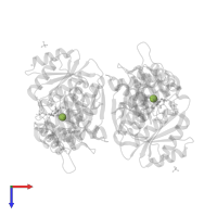 alpha-D-galactopyranose in PDB entry 7rcl, assembly 1, top view.