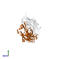 PCDN-16B Fab heavy chain in PDB entry 7rdj, assembly 1, side view.