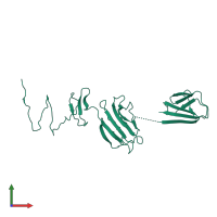 PDB entry 7rfv coloured by chain, front view.