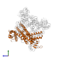 Cyclic nucleotide-gated channel beta-1 in PDB entry 7rhg, assembly 1, side view.