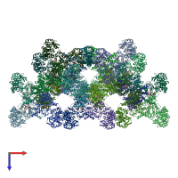 PDB entry 7rmk coloured by chain, top view.