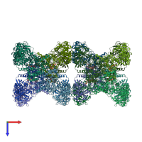 PDB entry 7rnl coloured by chain, top view.