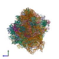PDB entry 7rr5 coloured by chain, side view.