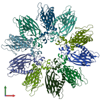 PDB entry 7rsl coloured by chain, front view.