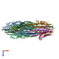 PDB entry 7rye coloured by chain, top view.