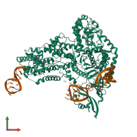 PDB entry 7s37 coloured by chain, front view.