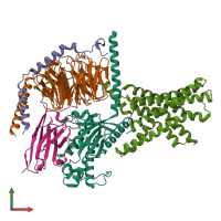 PDB entry 7s3i coloured by chain, front view.