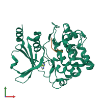 PDB entry 7s47 coloured by chain, front view.