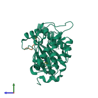 PDB entry 7s47 coloured by chain, side view.