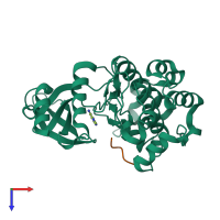 PDB entry 7s47 coloured by chain, top view.