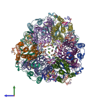 PDB entry 7s4j coloured by chain, side view.