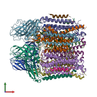 PDB entry 7s4m coloured by chain, front view.