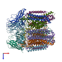 PDB entry 7s4m coloured by chain, top view.