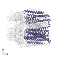 Ammonia monooxygenase/methane monooxygenase, subunit C family protein in PDB entry 7s4m, assembly 1, front view.