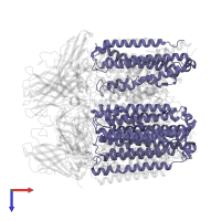 Ammonia monooxygenase/methane monooxygenase, subunit C family protein in PDB entry 7s4m, assembly 1, top view.