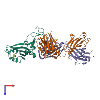 PDB entry 7s4s coloured by chain, top view.