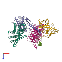 PDB entry 7s8l coloured by chain, top view.