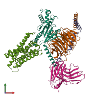 PDB entry 7s8m coloured by chain, front view.