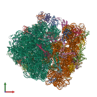 PDB entry 7sa4 coloured by chain, front view.