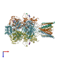PDB entry 7sac coloured by chain, top view.